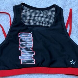 Black and Red Navarro Rebel Athletic Sports Bra Adult Small